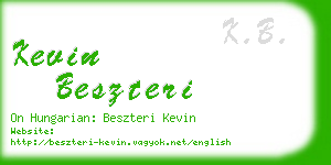 kevin beszteri business card